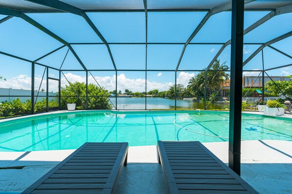 Una piscina riscaldata