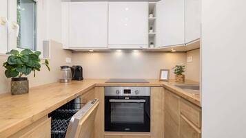 Fridge, oven, stovetop, dishwasher