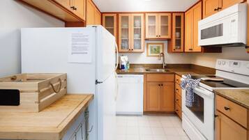 Fridge, oven, stovetop, coffee/tea maker