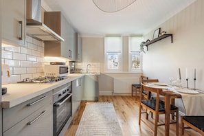 Apartment | Private kitchen | Fridge, microwave, oven, stovetop