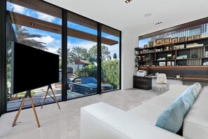 Smart TV, fireplace, printers