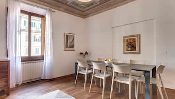 Apartment | Living area | 24-inch flat-screen TV with digital channels, fireplace