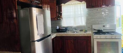 Kjøleskap, mikrobølgeovn, ovn og kokeplater