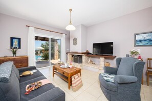 TV, fireplace, DVD player