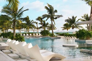 3 outdoor pools, open 8:00 AM to 6:00 PM, pool cabanas (surcharge)