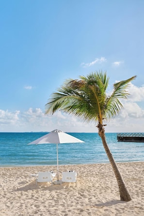 Private beach, free beach cabanas, sun loungers, beach umbrellas