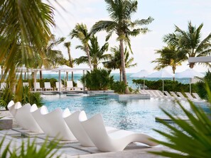 3 outdoor pools, open 8:00 AM to 6:00 PM, pool cabanas (surcharge)