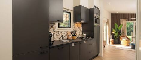 Microwave, dishwasher, dining tables