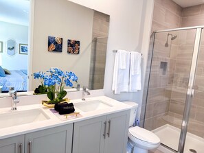 Hair dryer, towels