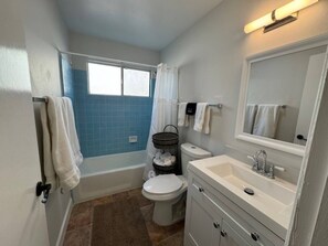 Hair dryer, towels
