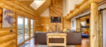 Log Cabin W/ Mountain Views, Game Room & Near Town