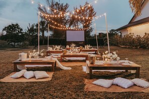 Outdoor banquet area