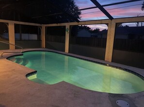 Piscine extérieure, piscine chauffée