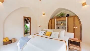 1 sovrum och sängkläder