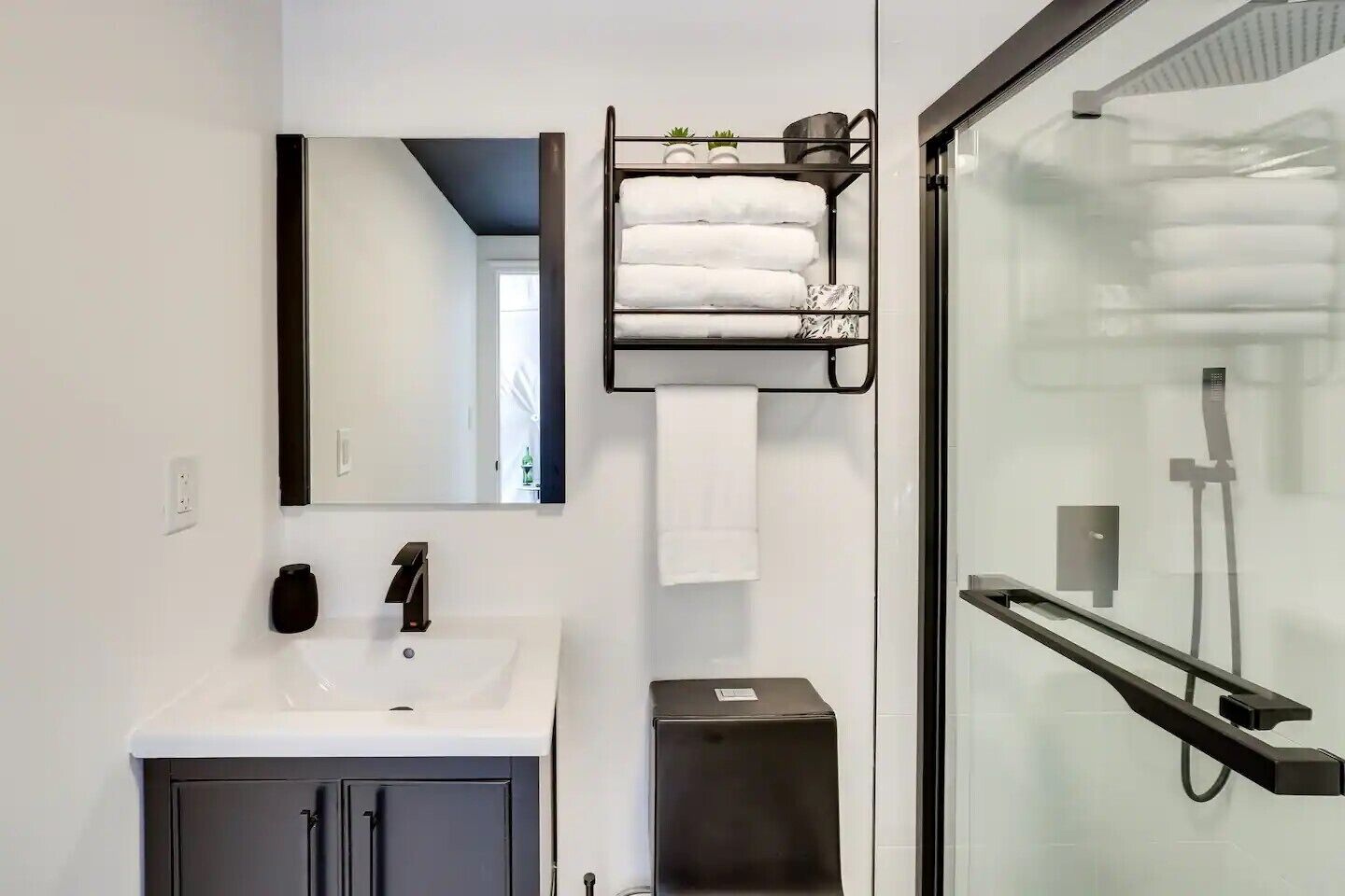 Eco-friendly toiletries, hair dryer, towels, soap