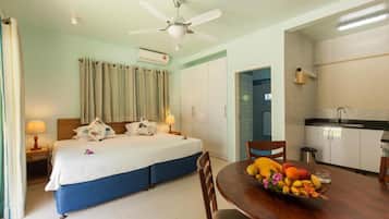 1 bedroom, iron/ironing board, bed sheets