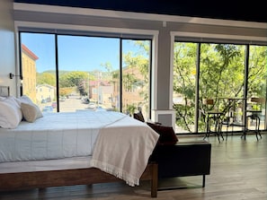 Luxury Studio Suite, City View | Down comforters, memory foam beds, desk, laptop workspace