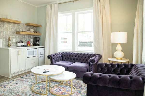 The Vincent Unit B provides a spacious living room with kitchenette