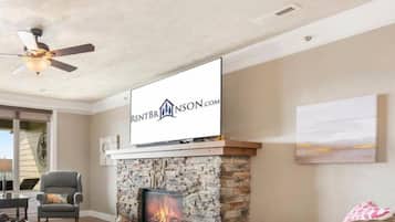 TV, fireplace, DVD player