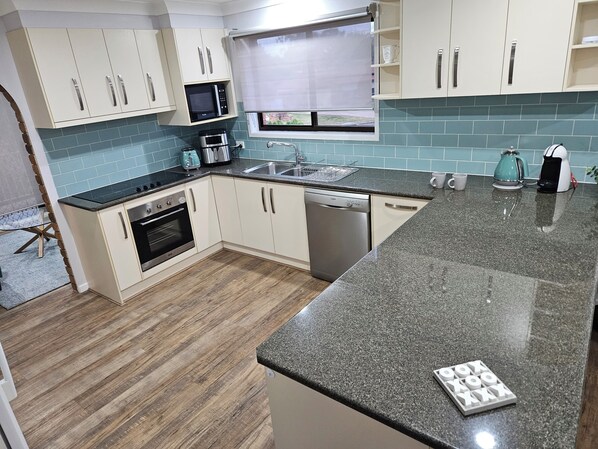 Microwave, oven, stovetop, dishwasher