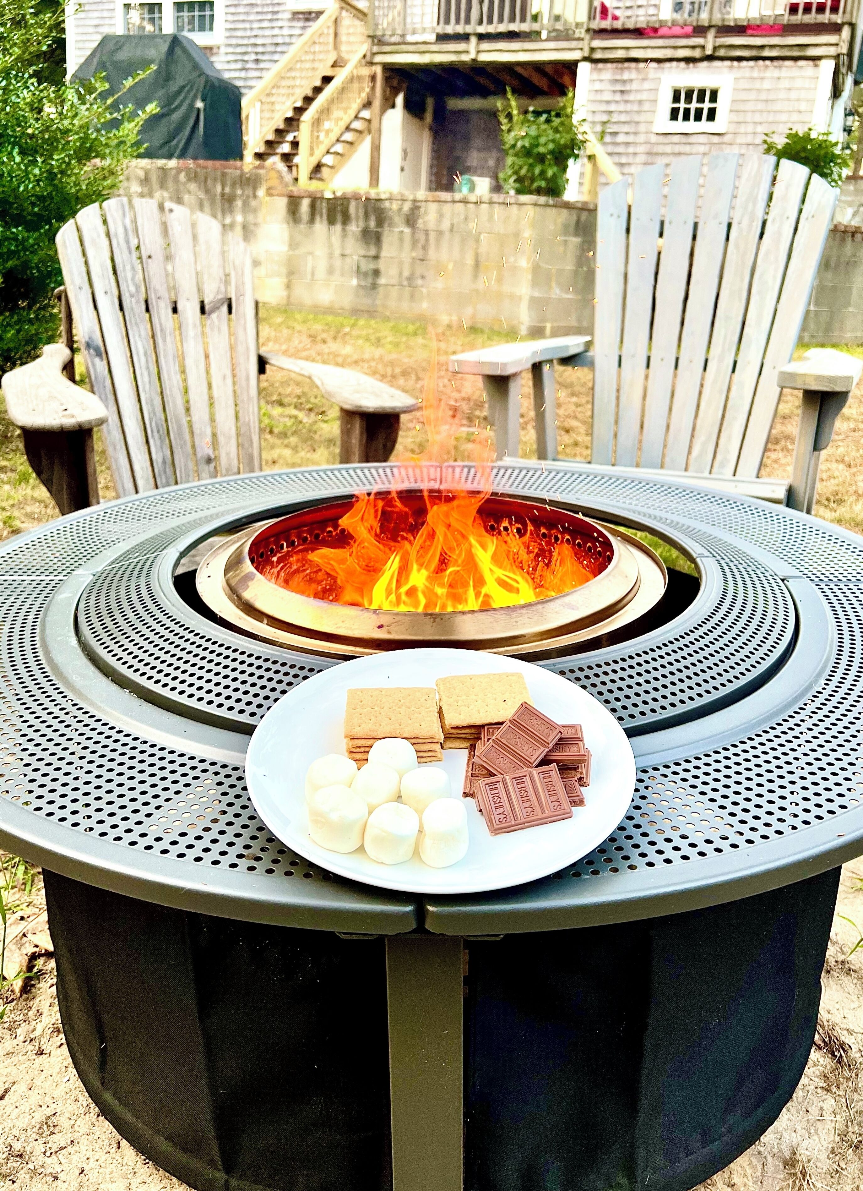 Roast marshmallows and make s’mores by the fire