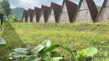 Cabane, vue colline