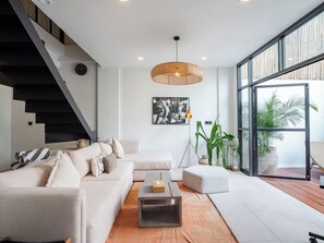 Dúplex, 2 habitaciones, no fumadores, piscina privada | Zona de estar