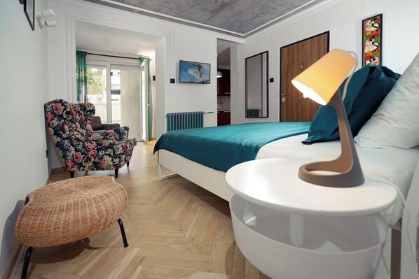Minibar, blackout curtains, soundproofing, iron/ironing board