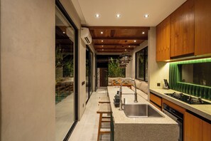 Villa, 2 Bedrooms | Private kitchen | Dining tables