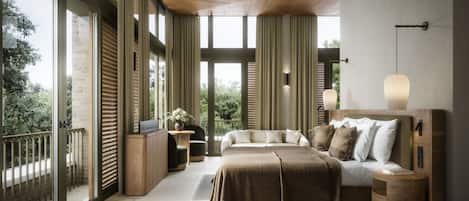 Ropa de cama de alta calidad y minibar