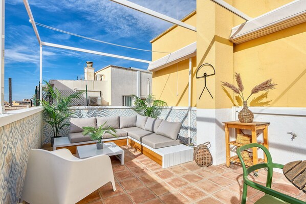 Family Apartment, City View | Terrace/patio - Solaga - San Juan (Málaga)