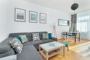 Apartment, 2 Bedrooms, Balcony | 2 bedrooms, desk, laptop workspace, bed sheets - Cozy Gdynia Center Apartment by Renters (Gdynia)