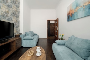Apartment, 1 Bedroom, Balcony | 1 bedroom, bed sheets - Apartment With AC by Renters (Wroclaw)