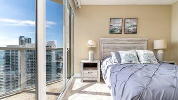 1 bedroom, desk, iron/ironing board, travel crib