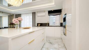 Fridge, oven, stovetop, dishwasher