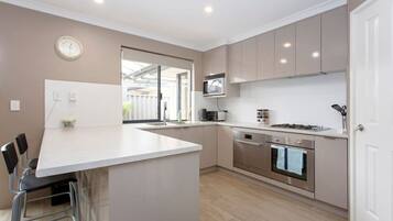 Microwave, stovetop, dishwasher, toaster