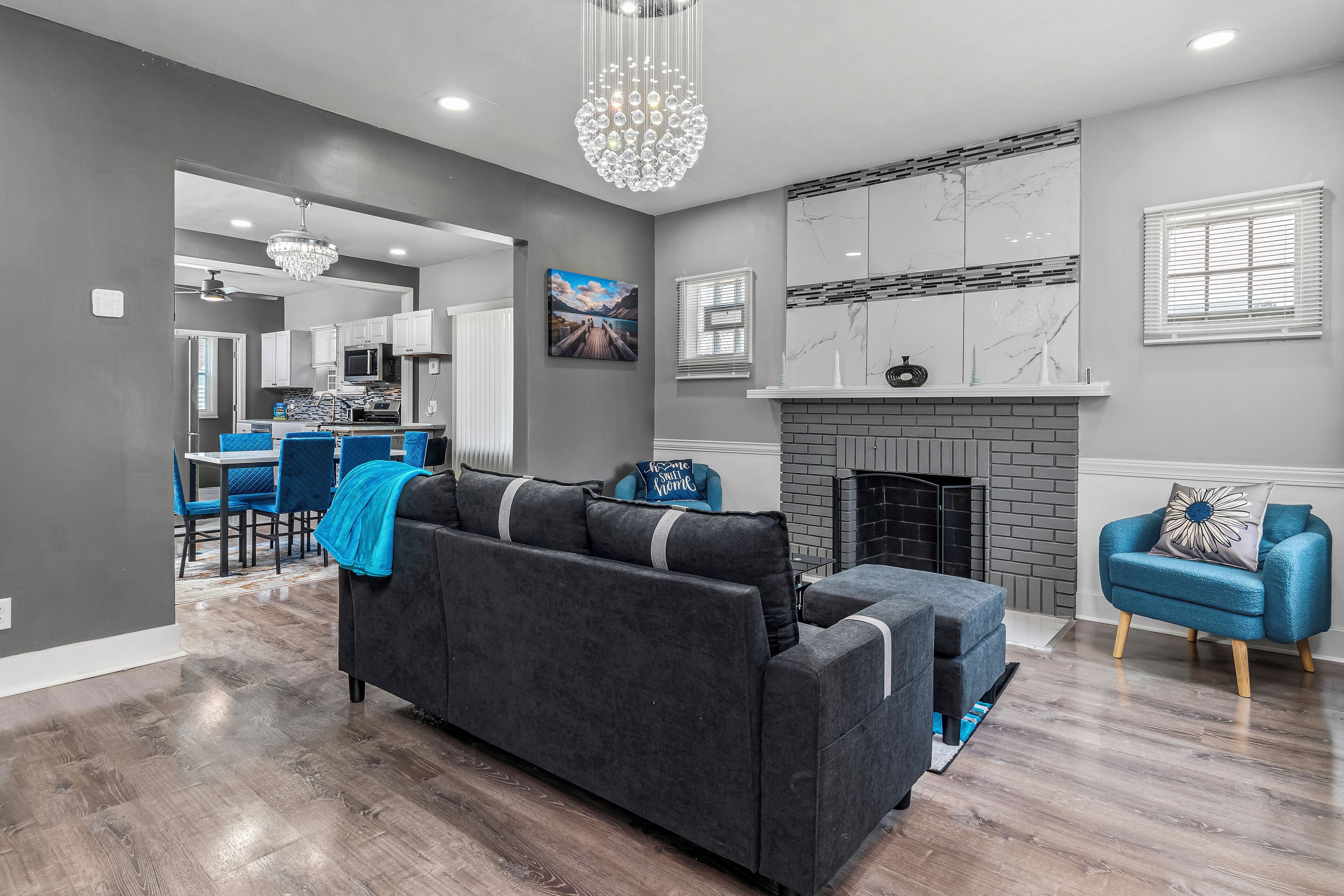 Smart-tv, eldstad och tv-spel