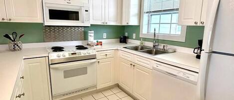 Microwave, oven, stovetop, dishwasher