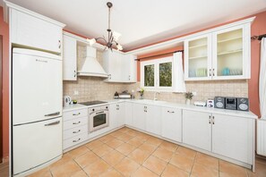 Coffee/tea maker, fridge, microwave, oven - Villa Thalea - Two Bedroom Villa, Sleeps 4 (Lefkada)