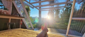 The Stargazer A-frame Cabin with Mtn View, Hot Tub