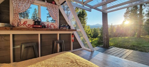 The Stargazer A-frame Cabin at The Hohnstead Glamping near Missoula, Montana