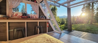 The Stargazer A-frame Cabin at The Hohnstead Glamping near Missoula, Montana