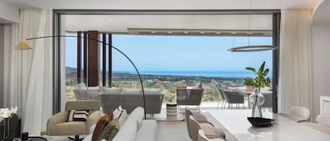 Televisión y chimenea