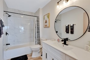 Hair dryer, towels