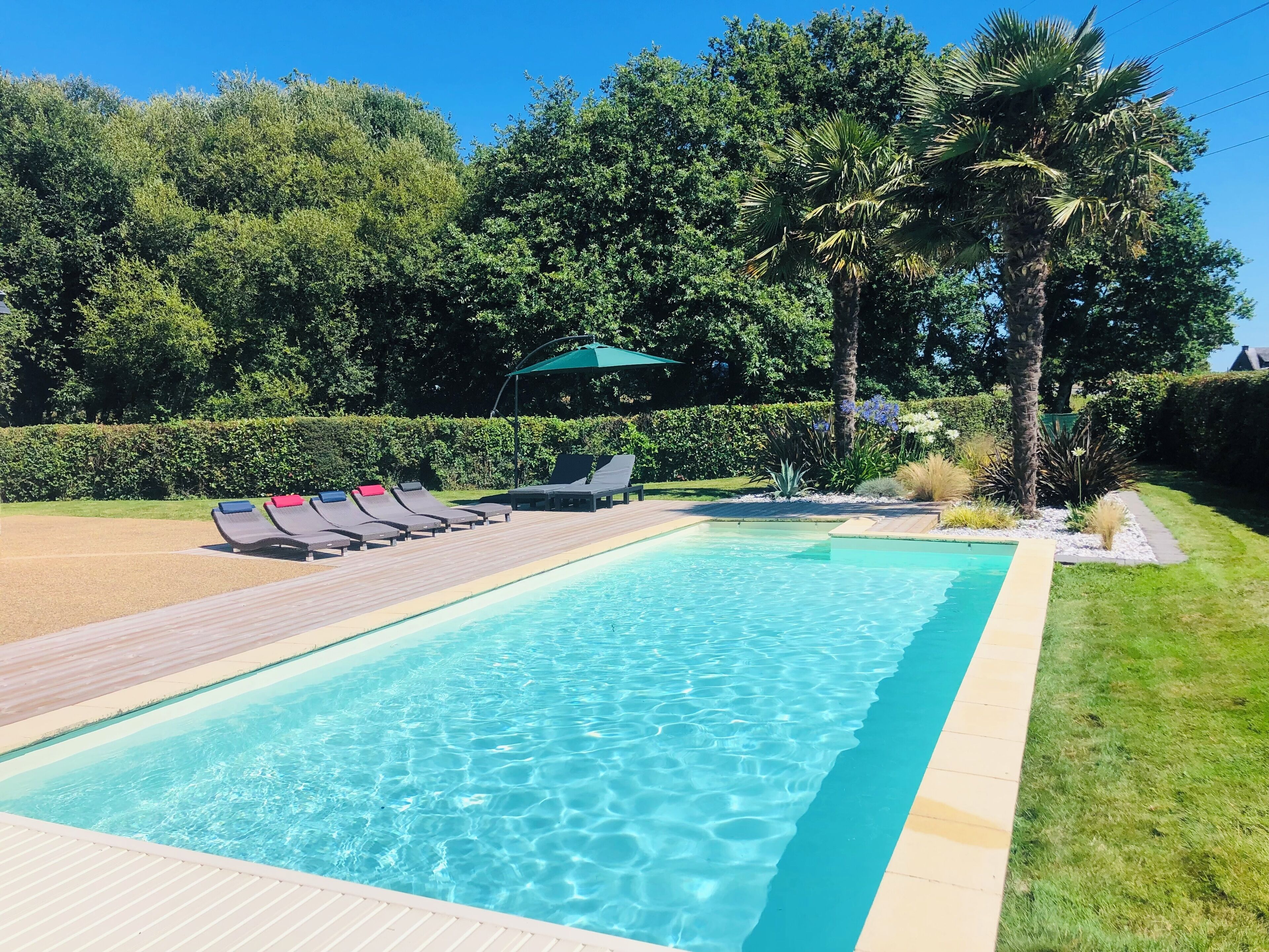 Piscine extérieure, piscine chauffée