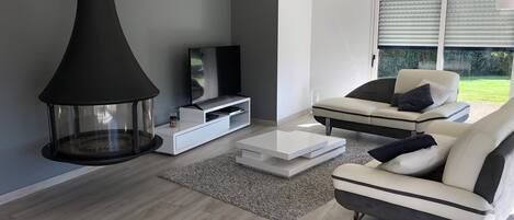 TV, caminetto, tavolo da ping pong