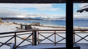 Balcony / Terrace,Winter,Mountain view,Garden view,Landmark view,Sea view,Bird's eye view - Nahuel 2 Bdr Fivefold Superior 1st Floor LakeView (Dina Huapi)
