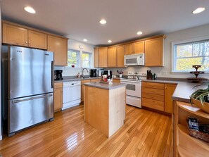 Fridge, microwave, stovetop, dishwasher