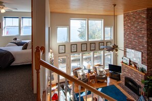 TV, fireplace, video games, stereo - Lakefront Cabin | Boat Dock-Fireplace-Sunset Views (Newport)