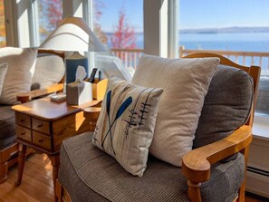 TV, fireplace, video games, stereo - Lakefront Cabin | Boat Dock-Fireplace-Sunset Views (Newport)